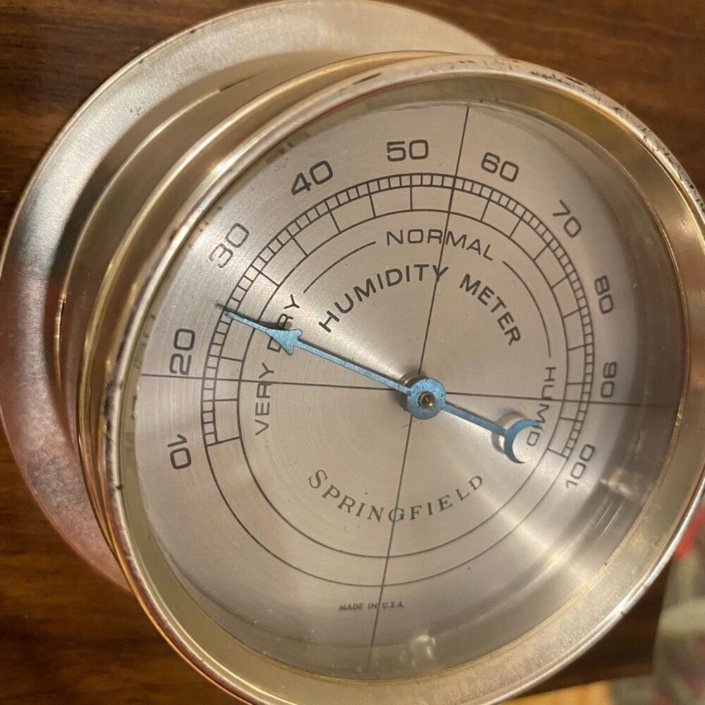 Vintage Springfield Weather Instrument Panel Barometer Temperature Humidity Wall - Picture 10 of 13